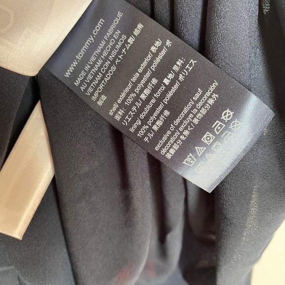 Vince Camuto chiffon sheer side tie long tunic, high side slit, black PXS XS pet - Picture 10 of 10